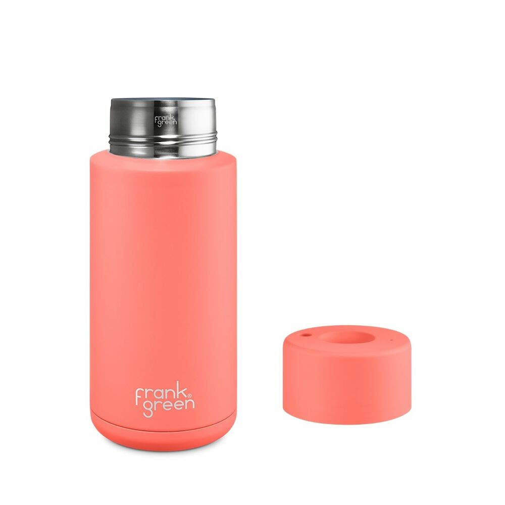 PC Push Button Lid Water Bottle - Coral