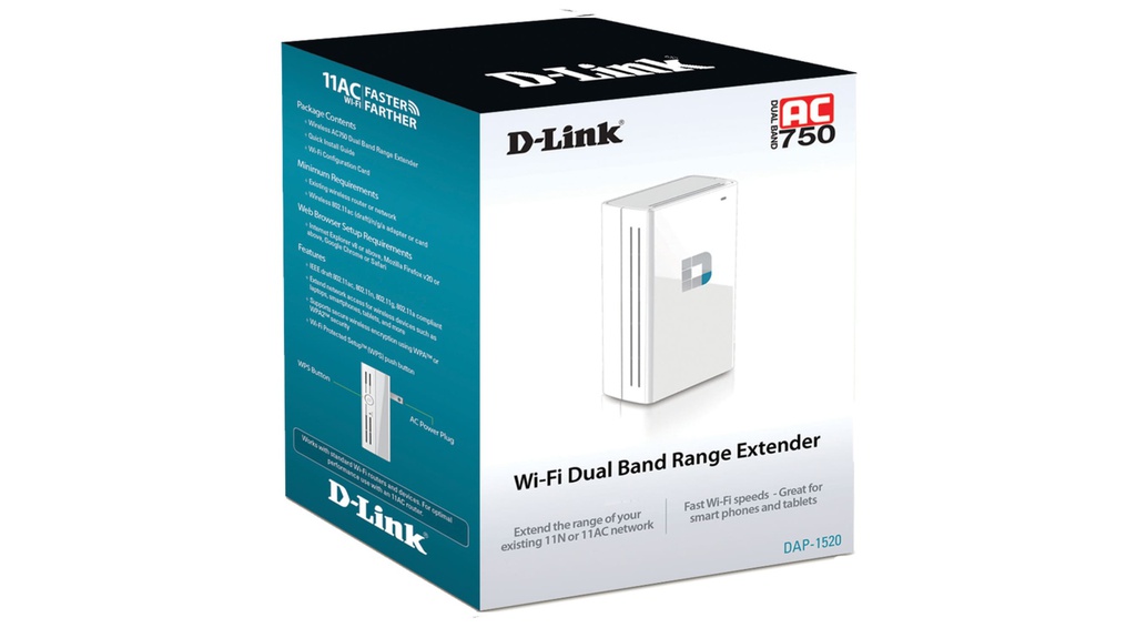 D-Link - DAP-X1860 AX1800 Mesh Wi-Fi 6 Range Extender