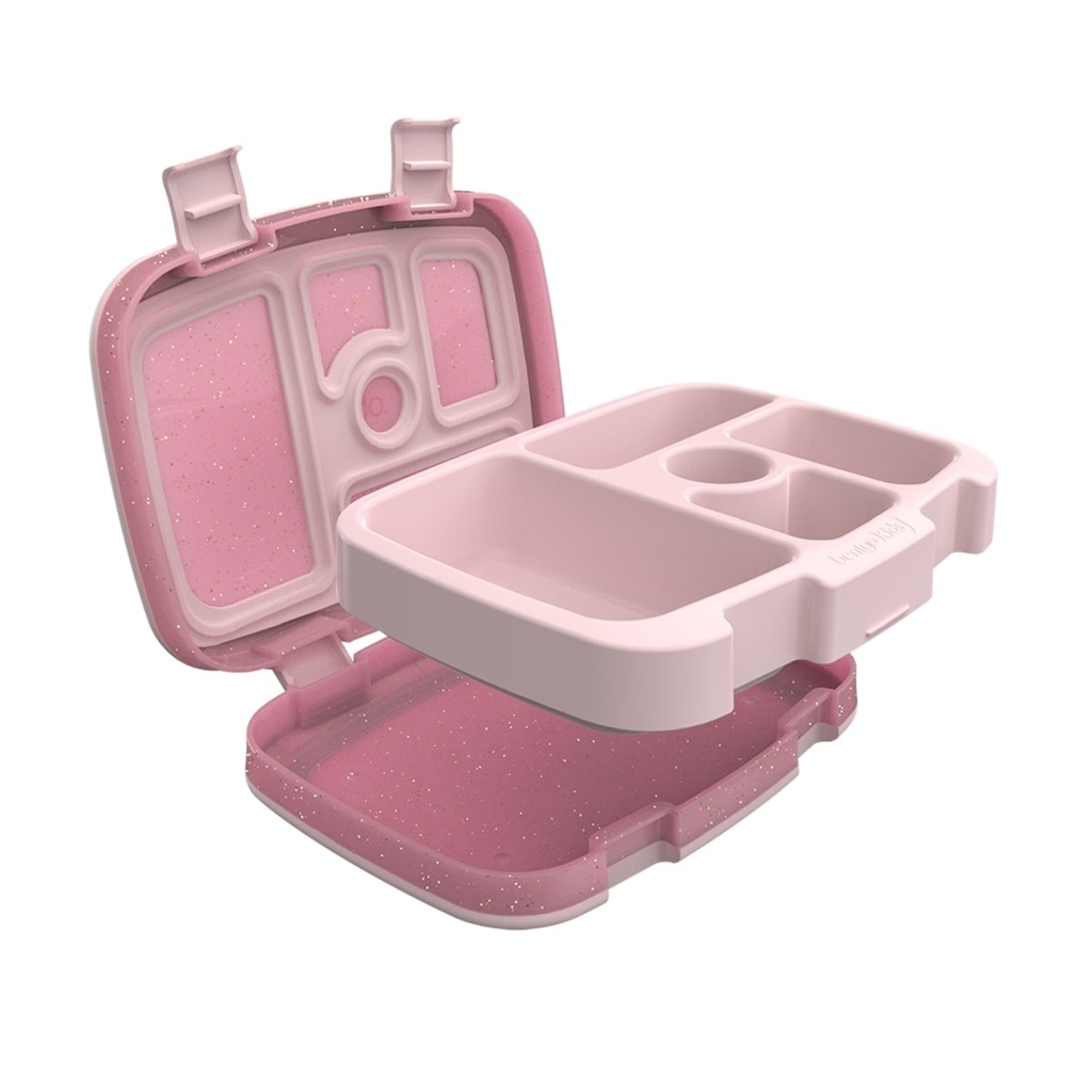 Bentgo Kids Durable & Leak-Proof Children's Lunch Box (Glitter Edition) -  Petal Pink Glitter