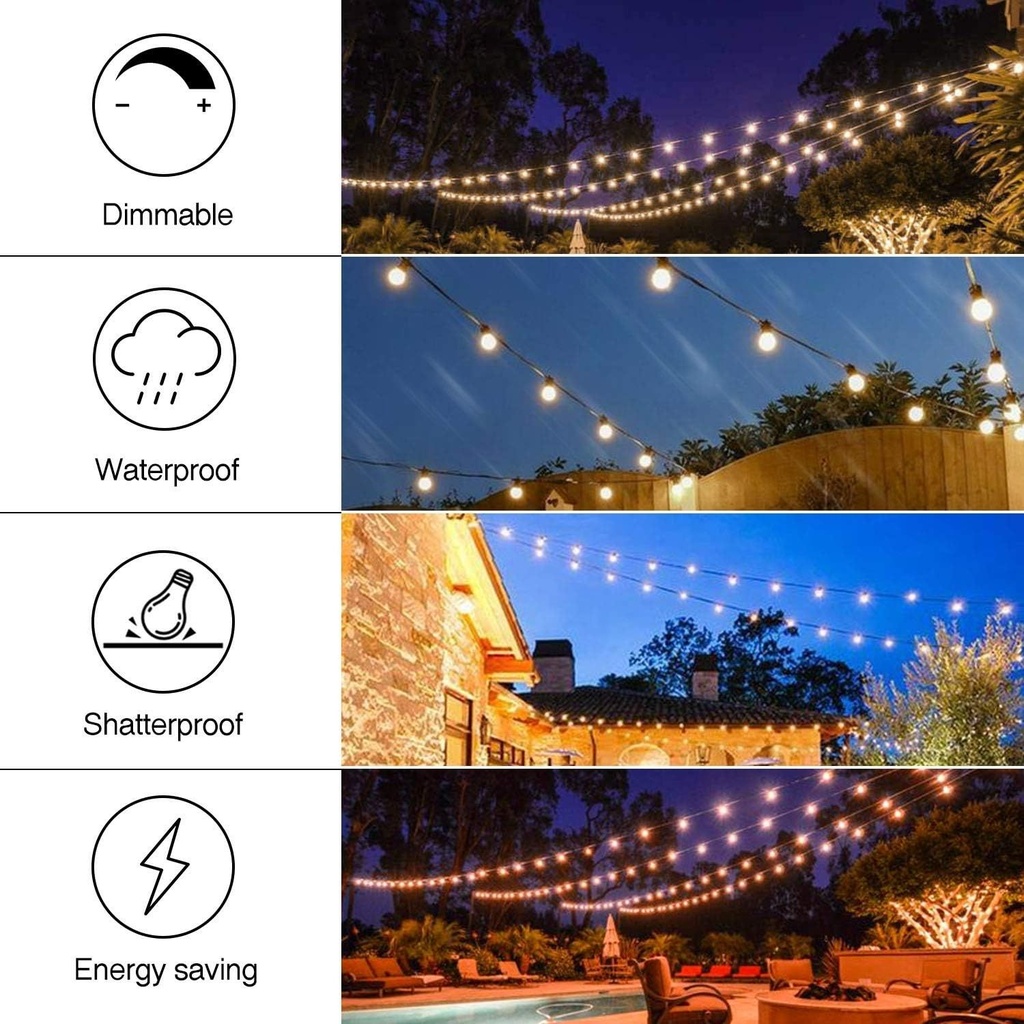 Dimmable led deals outdoor string lights