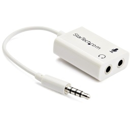 StarTech Headphone and Microphone Headset Adapter 4Pin to 2x 3 Position 3.5mm M/F White MUYHSMFFADW