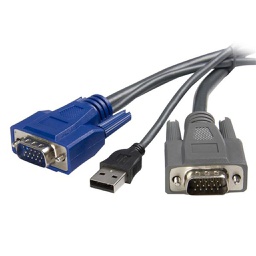 Startech 1.5m / 6ft Ultra-Thin USB VGA 2-in-1 KVM Cable SVUSBVGA6