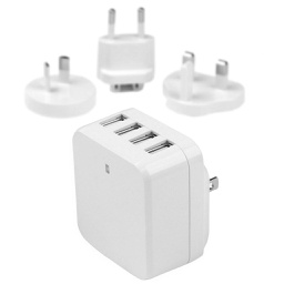 StarTech 4-Port USB International Wall Charger 34W/6.8A White USB4PACWH