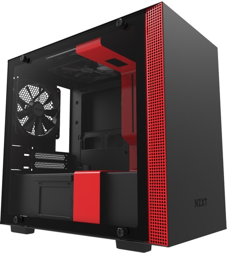 NZXT H210 Mini Tower Case Matte Black & Red CA-H210B-BR | PCByte Malaysia