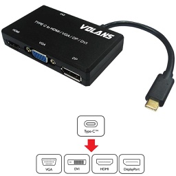 Volans VL-UCHDVP 4 IN 1 USB-C to HDMI/VGA/DP/DVI Adapter