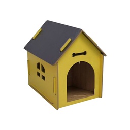 Floofi Wooden Pet House Without Door (M Yellow)