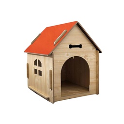 Floofi Wooden Pet House Without Door (M Red)