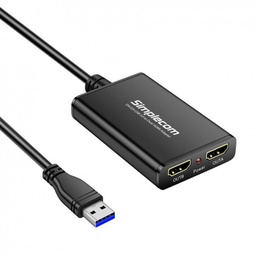 Simplecom USB 3.0 Type A to Dual HDMI Display Adapter for 2 Extended Screens