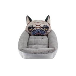 Floofi Pet Bed 3D Cartoon Square Pug Large Size (Grey)
