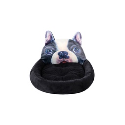Floofi Pet Bed 3D Cartoon Square French Bulldog Large Size (Black)