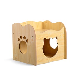 Floofi Pet House Wooden Cat Paw Shape Hole (Wood)