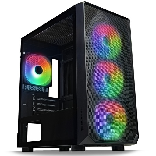 Tecware Forge M Omni ARGB Mesh Mid Tower Micro ATX Case TG Black TWCA ...