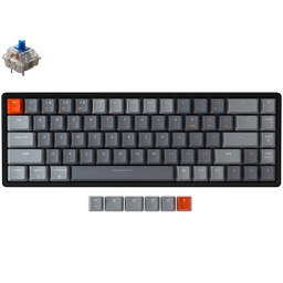 Keychron K6 RGB Hot-swappable Wireless Mechanical Keyboard Blue Switches with Aluminum Frame Blue-W2