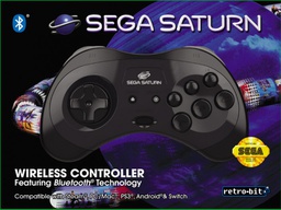 Retro-Bit SEGA Saturn BlueTooth Arcade Pad -  Black
