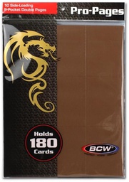 BCW Pro Pages 9 Pocket Pages Side Loading Brown (10 Pages Per Pack)
