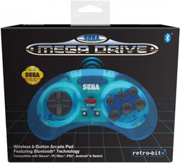 Retro-Bit SEGA Mega Drive BlueTooth Arcade Pad - Clear Blue