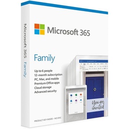 Microsoft 365 2021 Family 1 Year Medialess Retail 6GQ-01554