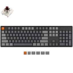 Keychron K10 RGB Hot-Swappable Wireless Mechanical Keyboard Brown Switches with Aluminum Frame Brown-K10J3