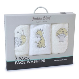 Bubba Blue Vanilla Playtime 3 Pack Face Washers Towel