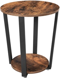 VASAGLE Industrial Rustic Brown Side Table With Iron Frame
