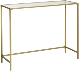 VASAGLE Console Table, Entryway Table with Tempered Glass Gold Metal Frame