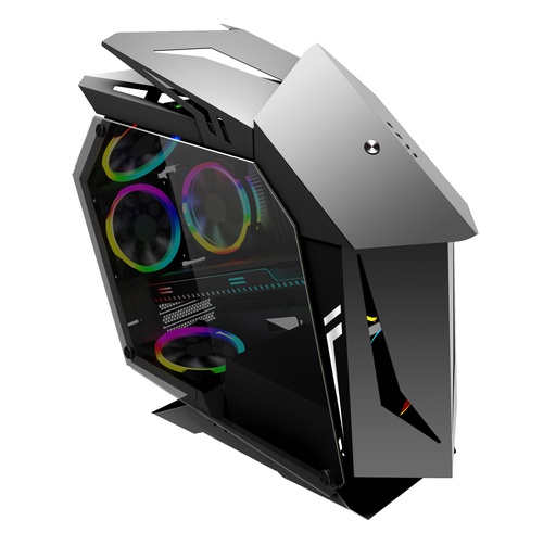 Invasion GT50 m-ATX Casing with 4 RGB Fan - Grey | PCByte Malaysia