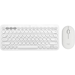 Logitech White Color Office Bundle: K380 Multi-Device Bluetooth Wireless Keyboard White + Pebble M350 Wireless Mouse White