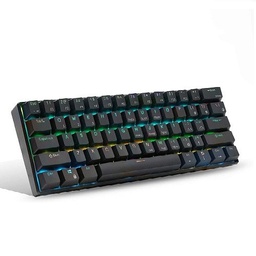 Royal Kludge RK61 61 Keys Wired Dual Mode 60% Hot Swappable Mechanical Gaming Keyboard Black (Blue Switch)