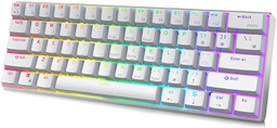 Royal Kludge RK61 Pro Dual Mode Hot Swappable RGB Programmable Mechanical Gaming Keyboard White (Red Switch)
