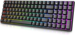 Royal Kludge RK100 100 Keys Tri Mode Wired/Wireless Bluetooth RGB Hot Swappable Mechanical Gaming Keyboard Black (Red Switch)