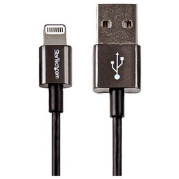 StarTech 1m Metal Lightning to USB Cable - Black USBLTM1MBK