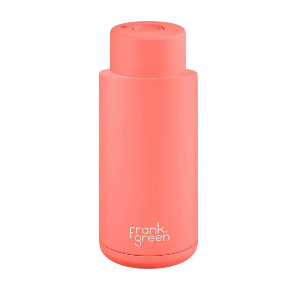 PC Push Button Lid Water Bottle - Coral