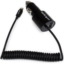 StarTech 2 Port Car Charger w/ Lightning Cable & USB 2.0 Port 21W/4.2A USBLT2PCARB