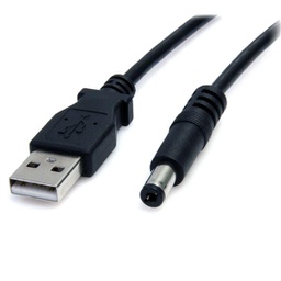 StarTech 2m USB to Type M Barrel Cable - USB to 5.5mm 5V DC Cable USB2TYPEM2M
