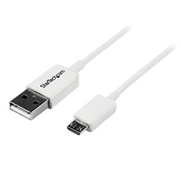 StarTech 1m White Micro USB Cable - A to Micro B USBPAUB1MW