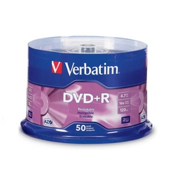 Verbatim AZO DVD+R 4.7GB 16X with Branded Surface - 50pk Spindle 95037