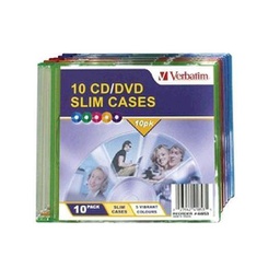 Verbatim Slim CD/ DVD Case 10pk Coloured Slim Cases 41853