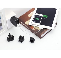 Huntkey Travelmate D204 Multi Plugs Usb Wall Charger Adapter 4.2 A Us Uk Eu Au Plugs With Car Charger D204