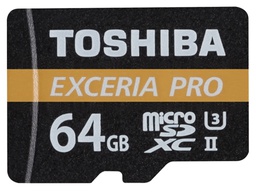 Toshiba Exceria Pro 64GB Micro SDHC Flash Card with Adapter 270MB/s
